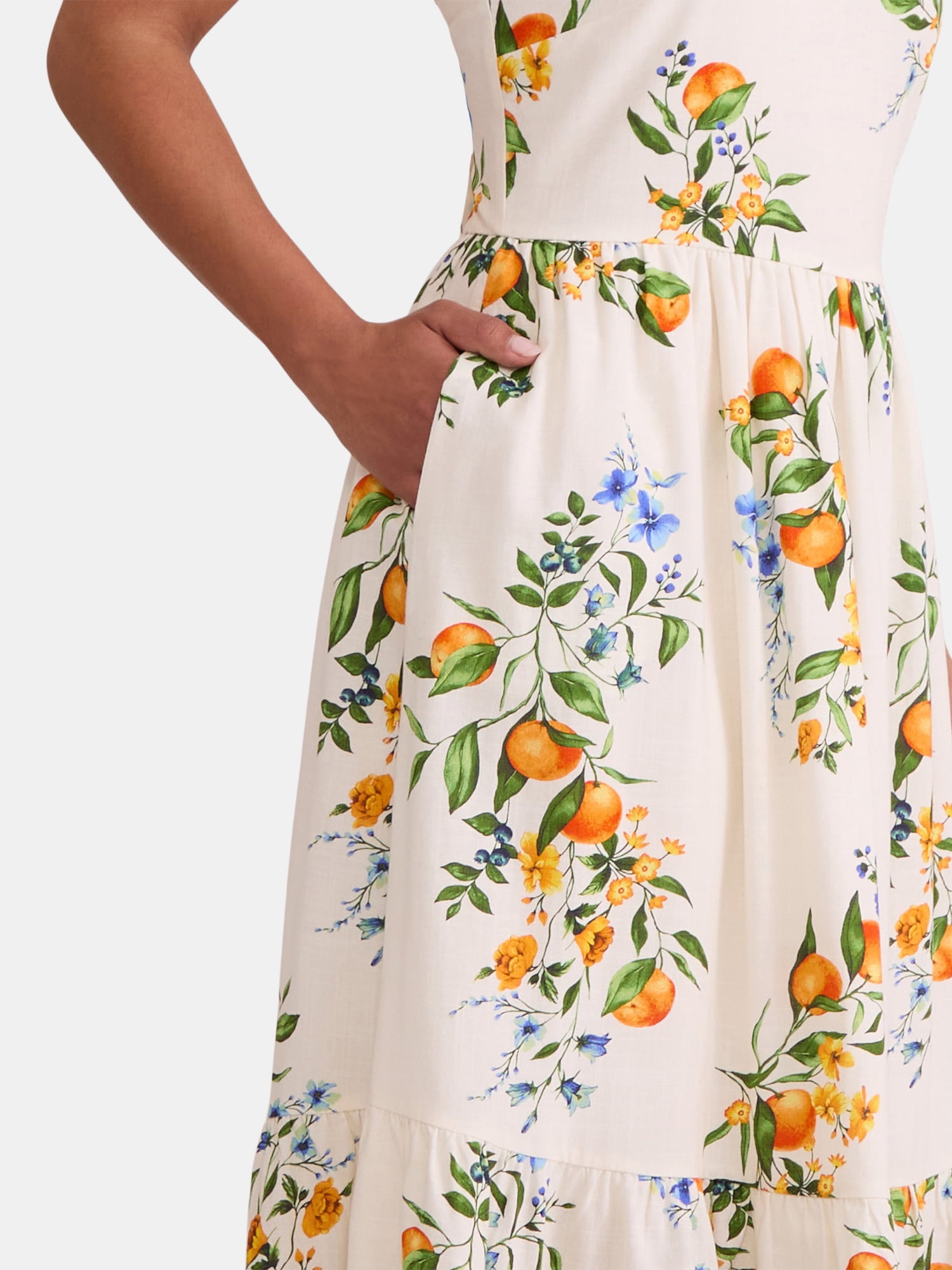 Time and Tru Women's Tie Back Midi Dress, Sizes XS-XXXL