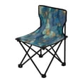 thumbnail image 2 of Folding Chair Camping Chair For Camping Picnicking Outdoor Beach and Travel Gold and Teal Butterflies, 2 of 8