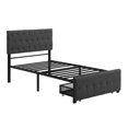 thumbnail image 5 of Kuurfuurdo Storage Bed Metal Platform Bed with a Drawer Grey - Twin, 5 of 5