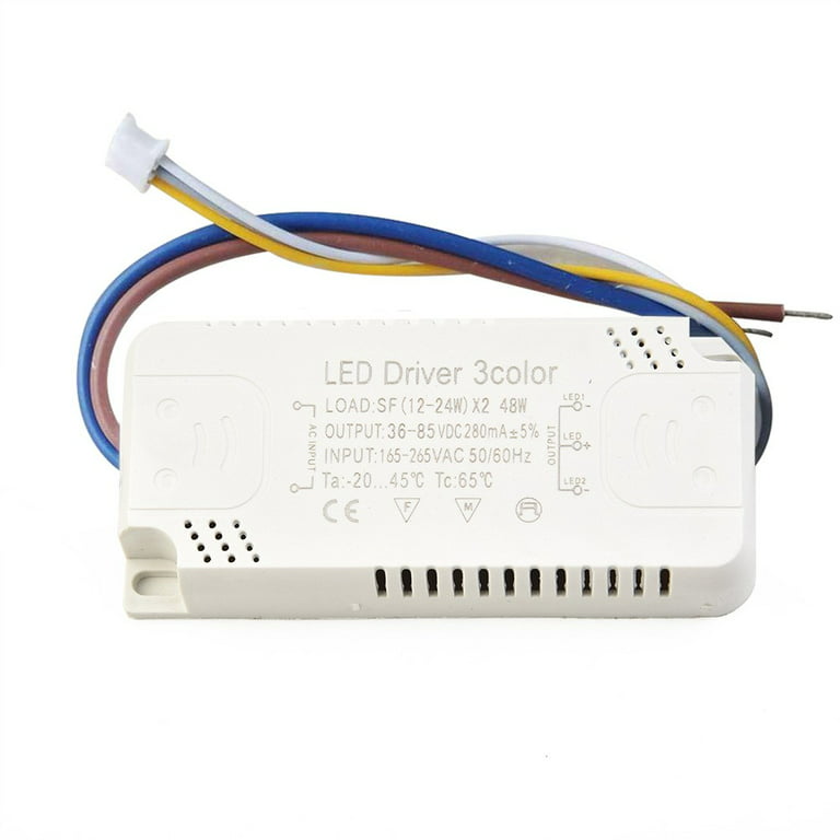 Jingt LED Driver 3color Adapter for LED Lighting Non-Isolating Transformer Replacement (8-24w)x2