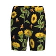 thumbnail image 4 of Easygdp Bees and Sunflowers Men's Short Pajama Pants, Sleep Shorts, Household Pants, Casual Pants with Pockets - Small, 4 of 9