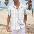thumbnail image 2 of NAMTYQX Mens Hawaiian Shirts Short Sleeve Button Front V Neck Short Sleeve Casual Plus Size Lightweight Textured Graphic Tshirts Shirts for Men White Size 4XL, 2 of 5