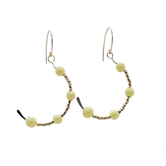 Jiana Deon Open Lemon Drop Hoop Earrings, Adult Female, Swarovski Yellow Beads