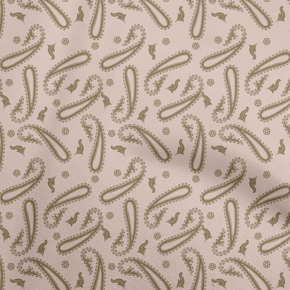oneOone Silk Tabby Light Brown Fabric Asian Contemporary Paisley Sewing Fabric By The Yard Printed Diy Clothing Sewing Supplies 42 Inch Wide