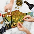 thumbnail image 4 of Country Cutting Board, Painting of a Park in Autumn Fall with Pale Warm Tone Leaves Harmony Nature Print, Tempered Glass Cutting and Serving Board, Wine Bottle Shape, Yellow Brown, by Ambesonne, 4 of 5
