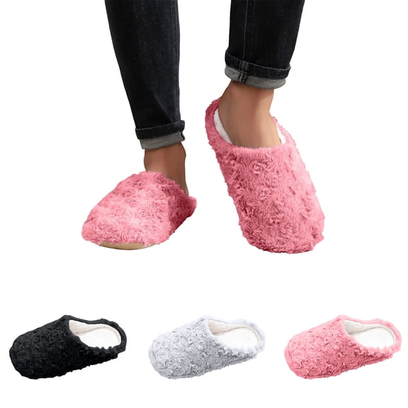 Agkizg Womens Fuzzy Slippers, House Slippers, Warm Fuzzy Plushes House Slippers for Bedroom Living Room Indoor Winter Slippers