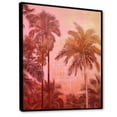 thumbnail image 2 of Designart "Shadowy Vintage Pink Palm Trees III" Palms & Palm Trees Floater Framed Canvas Wall Art, 2 of 5