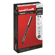 Uni-ball Vision Rollerball Pens, Micro Point (0.5 mm), Black, 12 Count, 60106
