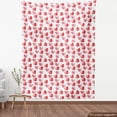 thumbnail image 4 of Ambesonne Sweetheart Fabric by the Yard Upholstery, Vintage Style Hearts Art, 1 Yard, White Dark Coral, 4 of 5