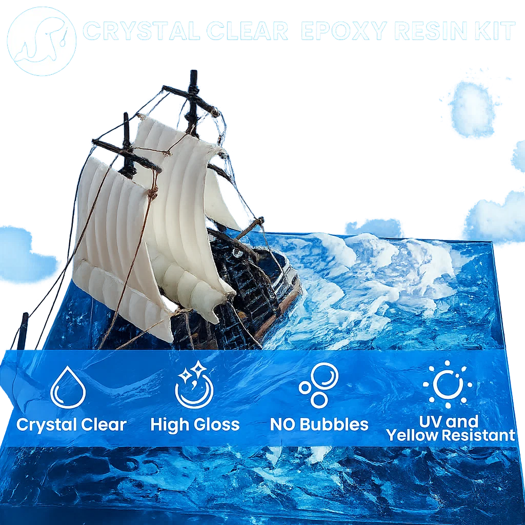 JANCHUN super clear epoxy resin set, 1 Gallon art resin with bubble free high gloss resin and hardener, fast curing epoxy resin,  suitable for jewellery making, ri