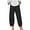 Black, variant on FAFWYP Women Casual Plus Size Cotton Linen Wide Leg Pants Solid High Waist Loose Sweatpant Summer Athletic Long Lounge Trousers
