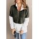 thumbnail image 2 of ABPHQTO Jersey de forro polar extragrande con cremallera y cuello con cremallera para mujer Atrovirens White, 2 of 5