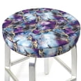 thumbnail image 3 of Disketp Purple Marble Texture Funda Redonda para Taburete, Funda de Cojín para Silla de Bar Suave y Elástica-13 inch, 3 of 7