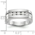 thumbnail image 3 of 14K White Gold Lab Grown Diamond Si1/Si2, G H I, 5-Stone Men's Channel Ban (Size 10) Made In India rm3458b-070-10wlg, 3 of 5
