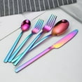 thumbnail image 3 of Five-piece set of stainless steel square handle tableware, knives, forks and spoons, 3 of 6