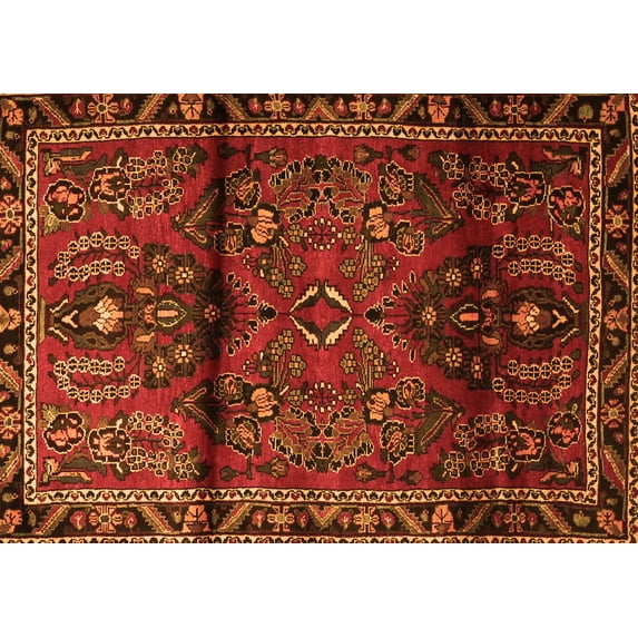 Ahgly Company Indoor Rectangle Persian Orange Traditional Area Rugs, 6' x 9'