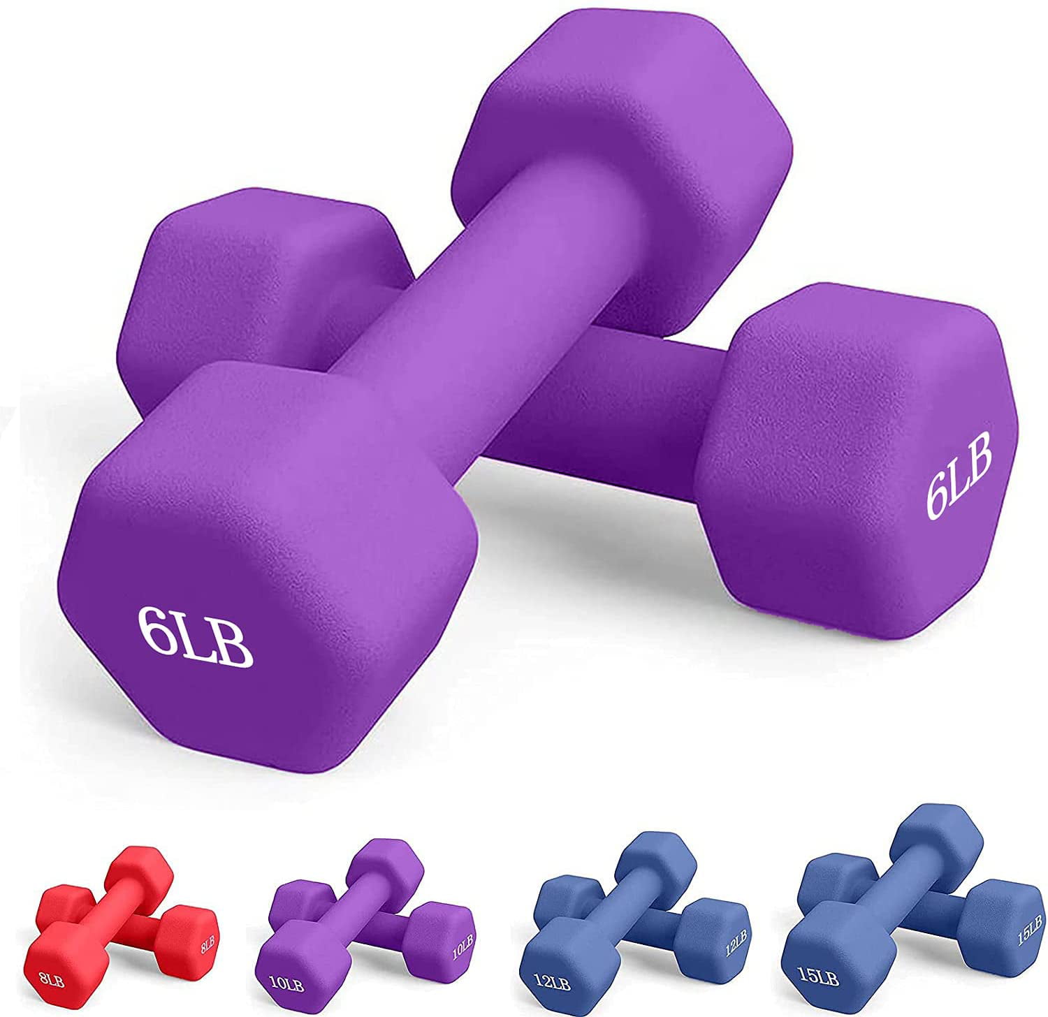 Individual 5 lb Pound Neoprene Dumbbell Gym Weights 2 Set of 