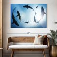 thumbnail image 3 of Elephant Stock School Of Sharks Wall Art - Horizontal Canvas Wall Art - Living Room Wall Decor - Animal Canvas - Blue And White Decor - 51" x 34", 3 of 8