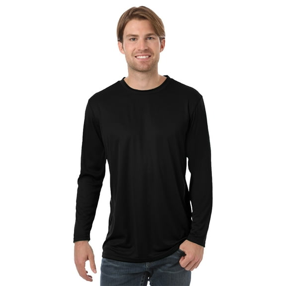 BlueGeneration Adult Value L/S Wicking Tee - Black Extra Small Solid