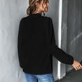 thumbnail image 2 of Defitshape Women's V Neck Top Puff Sleeve Blouse Ruffle Long Sleeve Soft Summer Fall Elegant Blouses Black X-Large, 2 of 4
