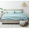 thumbnail image 3 of Noble Linens 4 Piece Pattern Microfiber Bed Sheets Set, Aqua Thatch, California King, 3 of 9