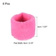 thumbnail image 2 of Uxcell 6Pcs 3.15x1.97" Sport Wristbands Terry Absorbent Tennis Sweatband Pink, 2 of 7