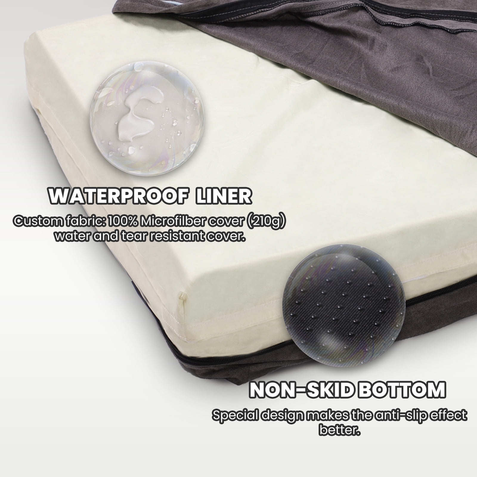 Laifug Orthopedic Dog Bed 34"x22"x4", Memory Foam Pet Bed with Waterproof Liner