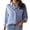Blue White, variant on jinghuiyue Women Button-Down Shirts Striped Long Sleeve Collared Dressy Office Casual Loose Fit Blouse Tops with Pocket M