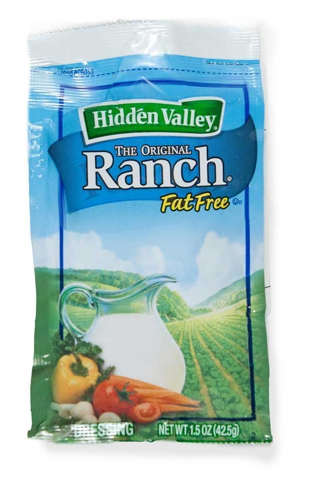 84 PACKS Hidden Valley Fat Free Ranch Portion Pack Dressing, 1.5