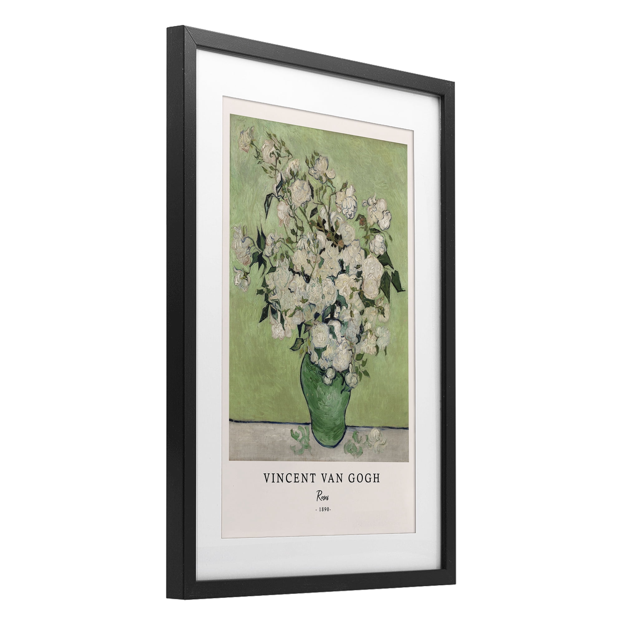 Stupell Industries Classic Roses Van Gogh Black Framed Print Under Glass, design by Vintage Hustle