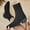 Black, variant on Women's Ankle Boots Comfortable Pointed Toe Breathable Sock Knit Low Heel Fall Work office Booties Black 6(37)