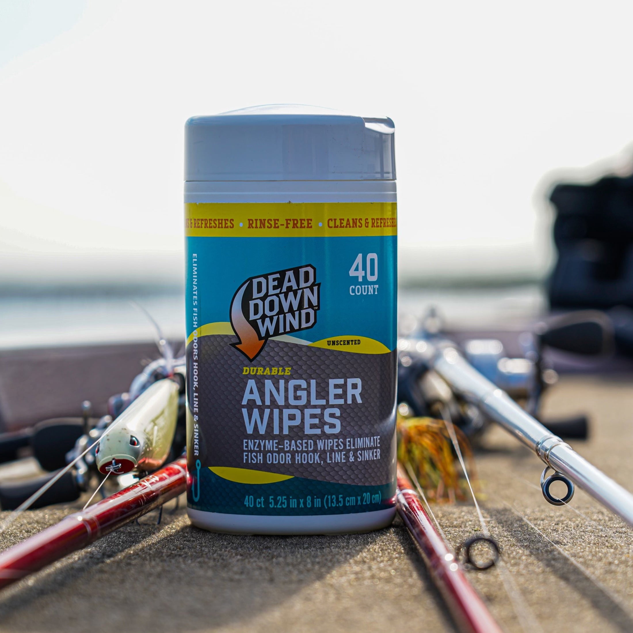 Dead Down Wind Fishing Unscented Rinse-Free Angler Wipes - 40 Count (5.25 in x 8 in)