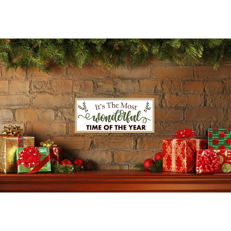 Cartelli in latta con scritta Merry Christmas, rustico, con camion