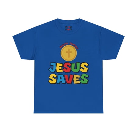 DJH Apparel | Mario Jumps Jesus Saves Christian Unisex T-shirt