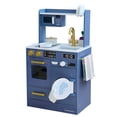 thumbnail image 5 of Teamson Kids Little Chef Lake Tahoe Wooden Play Kitchen with Washing Machine, Oven, Microwave & Storage, Blue, 5 of 14
