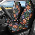 thumbnail image 2 of POLERO Easy to Clean Front Seat Cover for Van, Stretchy Elastic Vehicle Seat Covers Polyester 2 Piece, Vibrant Floral Garden, 2 of 13