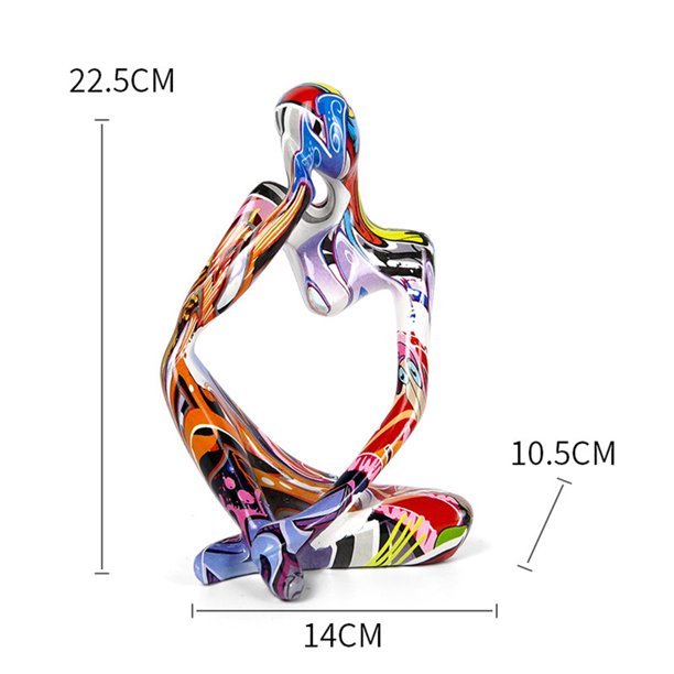 Resina Colorido Graffiti Escultura Pensador Figura abstracta (Pensador Izquierda L) Ndcxsfigh Libre de BPA