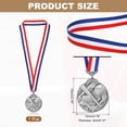 thumbnail image 2 of Uxcell Baseball Games Cap Award Medals with Ribbons, Winner Medals Prizes for Competitions Sports Silver, 2 of 7