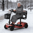 thumbnail image 3 of 4-Wheel Foldable Mobility Scooter for Seniors, Portable Electric Power Scooter with Stable Anti-Tip Wheels, Rear Brake Light, USB charging port,Supports 330 lbs,Travel Scooter,Red, 3 of 10