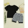 thumbnail image 3 of Mevireiy Mamas Boy T Shirt Tops Checkerboard Elastic Waist Shorts Mothers Day Outfits, Black, 0-6 Months, 3 of 7