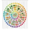 thumbnail image 3 of Ambesonne Colorful Shower Curtain, Food Sources Wheel Chart, 69"Wx84"L, Multicolor, 3 of 3