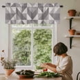 thumbnail image 5 of Geometric Triangle Window Valance Curtain Ombre Cream-Coloured Grey Rod Pocket Short Curtain for Living Room, Bedroom & Kitchen Window Decor 42x12in, 5 of 8