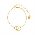 thumbnail image 1 of Pulsera de doble círculo de moda collar de mujer collar de cadena de clavícula de mujer conjunto de joyas de acero de titanio P796-E139 oro ZefeiWu 9024715103246, 1 of 1