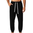 thumbnail image 2 of Cargo Pants for Men Elastic Waist Casual Loose Sports Jogger Straight Leg Outdoor Hiking Full Length Work Pants, 2 of 10