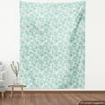 thumbnail image 4 of Ambesonne Floral Fabric by the Yard Upholstery, Oriental Blooming, 1 Yard, Champagne Pale Blue, 4 of 5