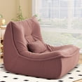 thumbnail image 6 of NBLDGT Bean Bag Chair for Adults, Single Lounge Chair with Lumbar Pillow, Comfy Floor Sofa with High-Resilience Foam, Lazy Accent Chair for Living Room, Bedroom, Apartment, Or Reading Corner, Pink, 6 of 11
