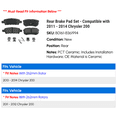 thumbnail image 2 of Rear Brake Pad Set - Compatible with 2011 - 2014 Chrysler 200 2012 2013, 2 of 2