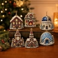 thumbnail image 2 of Hovilon 6PCS Christmas Wooden Ornaments DIY Pearl Kit, 6 Festive Designs Wood Pendant Style Holiday Tree Decor, DIY Painting of Diamond Craft Set for Home Decoration and Handmade Gift, 2 of 7