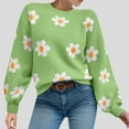 thumbnail image 2 of Yindaity Long Sleeve Sweaters for Women Fashion V Neck Waffle Knit Sweater Tops Fall 2024 Outfits Loose Jumper Pullover Cute Sweaters for Women (Green,3XL), 2 of 4