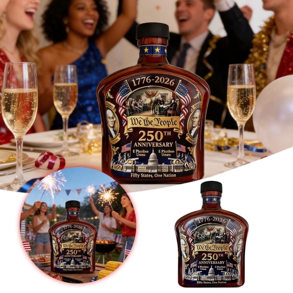 250 Marine Corps Anniversary Whiskey Bottle , 250 Anniversary Whiskey Bottle, America 250th Anniversary We The People Heritage Whiskey Bottle, for Liquor Scotch Bourbon or Wine